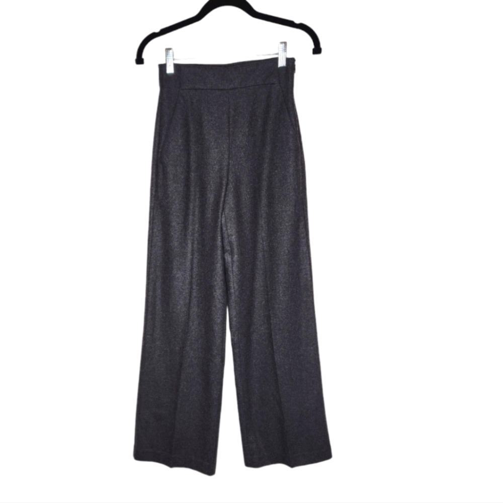 Wilfred Charcoal Gray Wool Blend Side Zip Wide Leg Pants Size 0